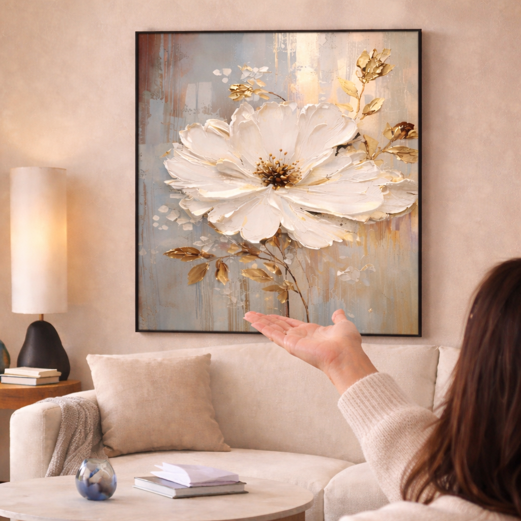 Abstract Floral Oil Painting